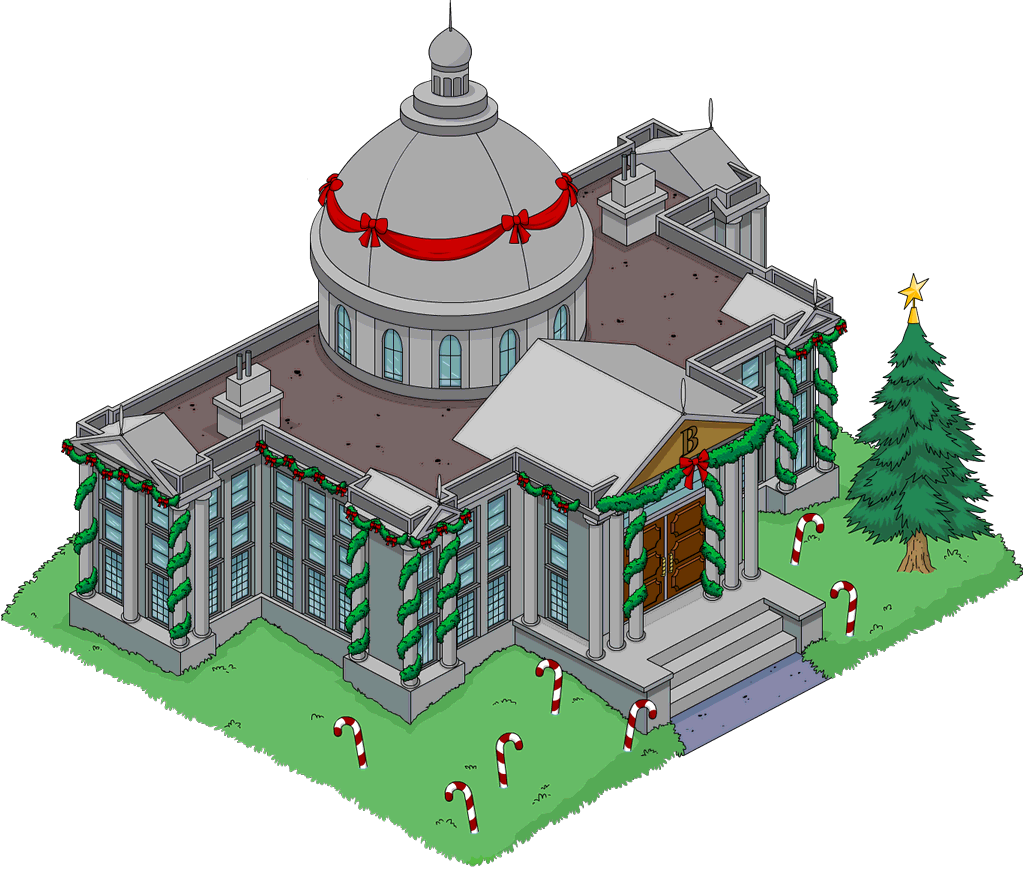 Christmas Burns Manor Melted - Simpsons Houses (1024x870), Png Download