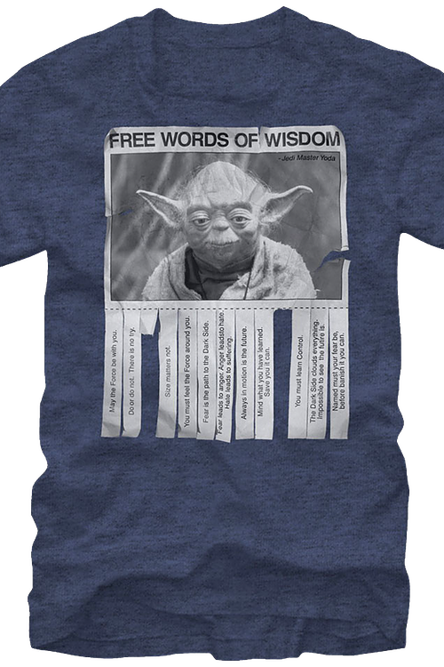 Yoda Words Of Wisdom Shirt (500x750), Png Download