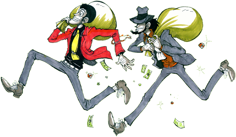 Plue Starfox X Ep Contest Prize - Lupin Iii Black Background (800x474), Png Download
