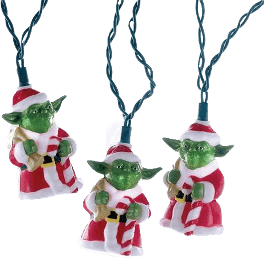 Star Wars Santa Yoda Light Set - Luces Navideñas De Star Wars (555x555), Png Download