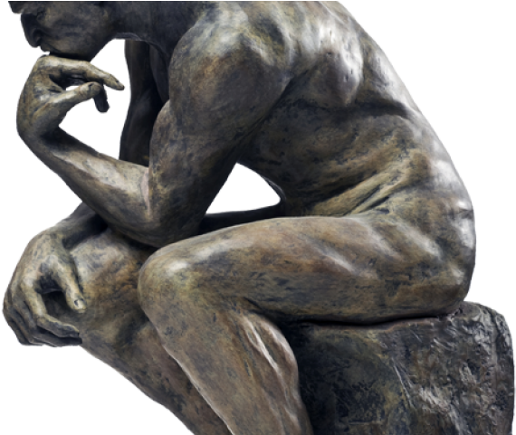 Sculpture Clipart Thinking Man - Thinking Man Statue Png (640x480), Png Download