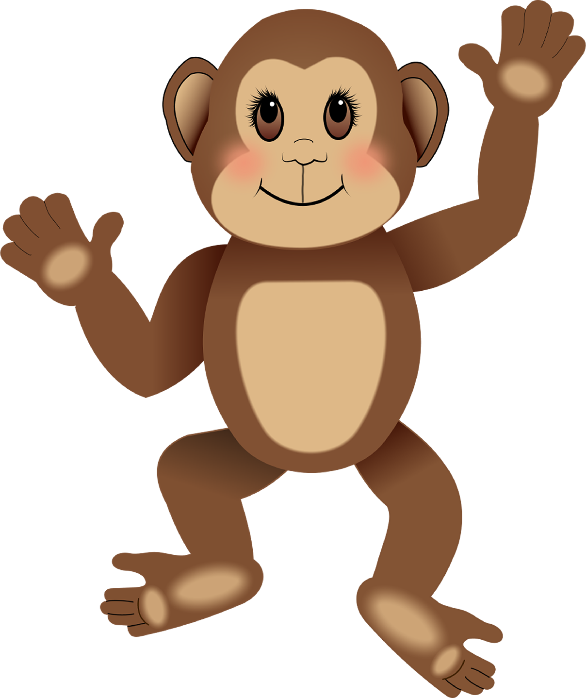 Cute Monkey From Simple Shapes - Monkey Shape Cut Out (1208x1438), Png Download