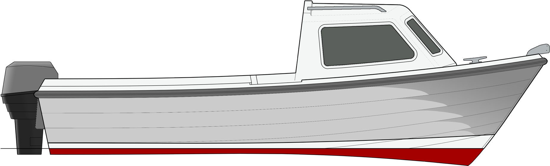Profile View - Picnic Boat (2008x705), Png Download