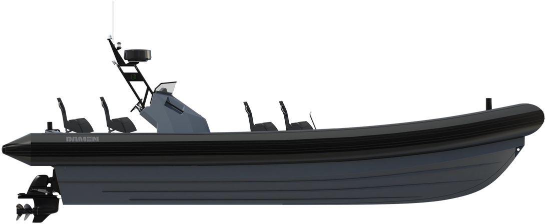 The Damen Rhib Is Designed For High-speed Patrol Duties - Rhib Boat (1300x575), Png Download