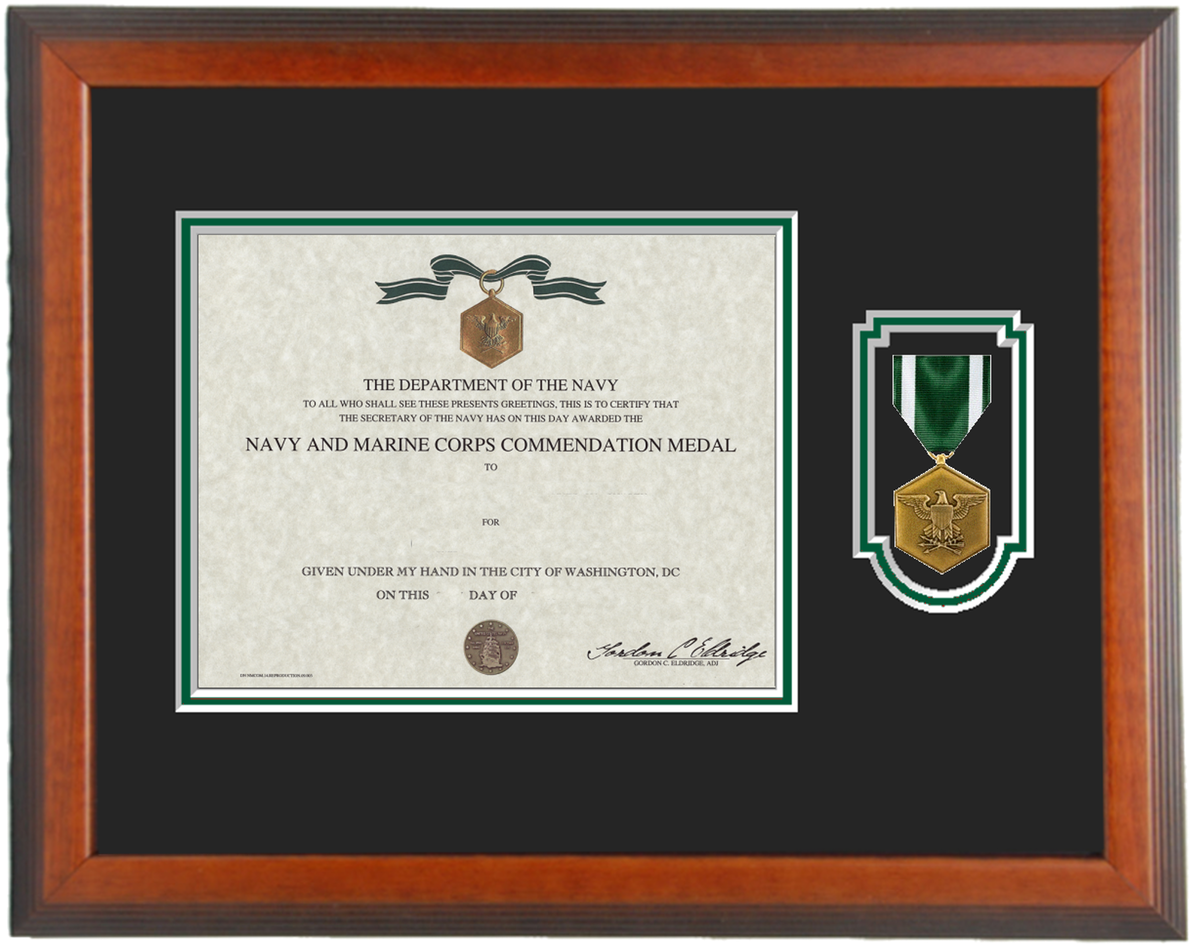Navy / Marine Corp Commendation Medal Certificate Frame - Air Medal (1280x1045), Png Download