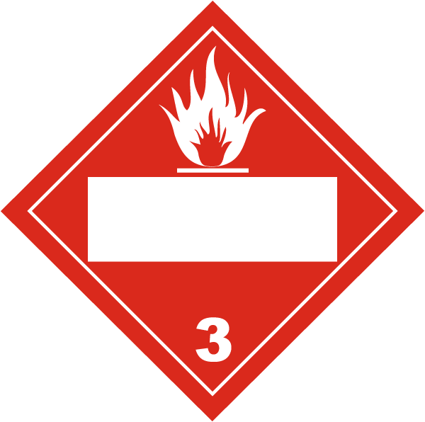 Blank Flammable Liquid Class 3 Placard - Class 3 Placard (600x596), Png Download