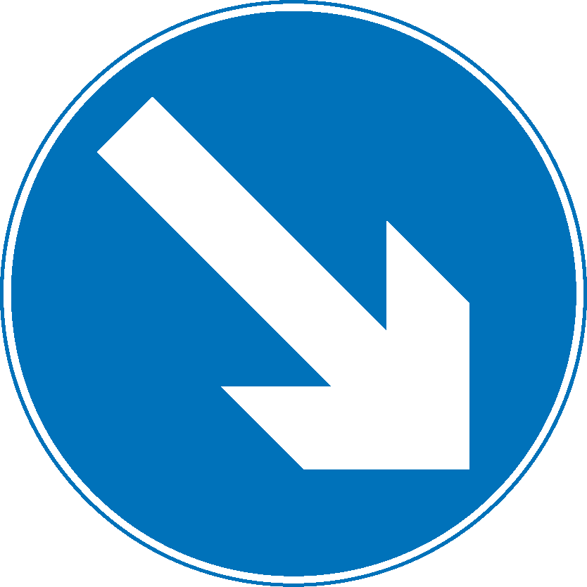 Keep Right - Keep Right Sign (834x834), Png Download