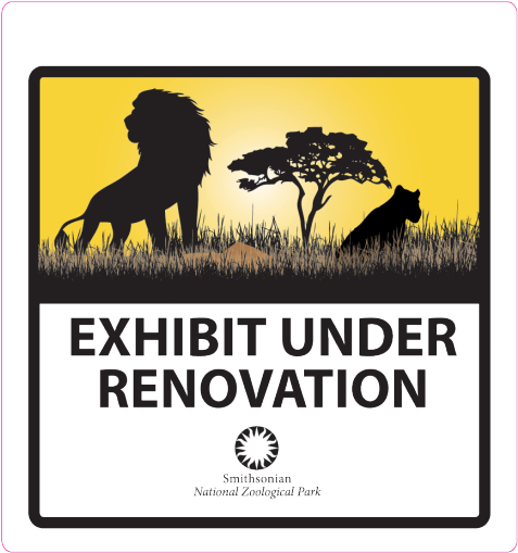 Lion And Tiger Hill - Exhibit Under Construction Sign (700x906), Png Download