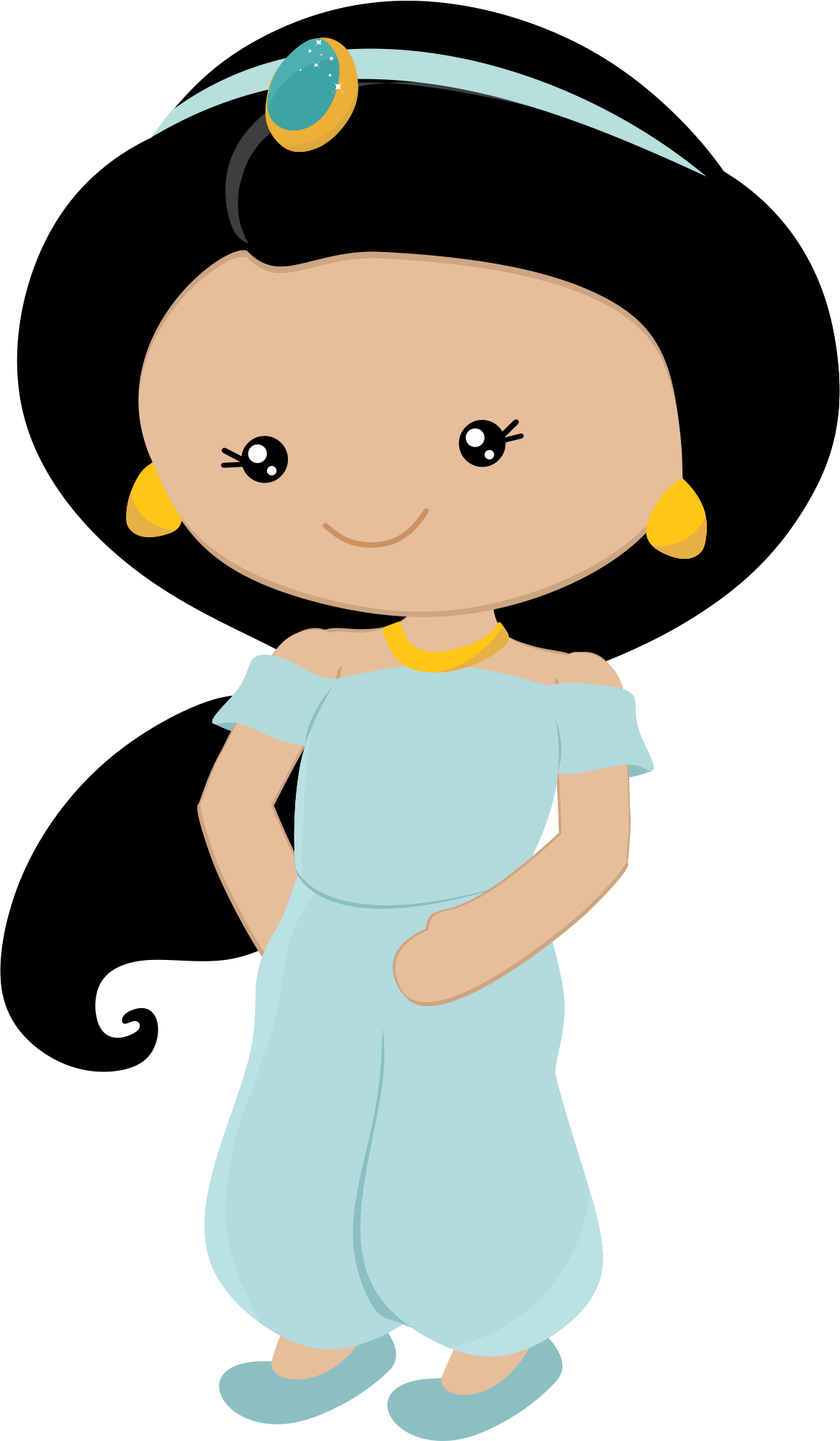 Princess Jasmine Clipart Yellow - Little Princess Disney Png (1167x2001), Png Download