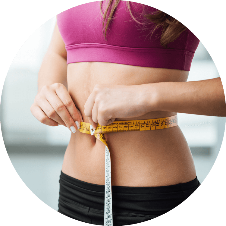 A Woman With A Tape Measure Around Her Waist - Errores Comunes Al Bajar De Peso (750x750), Png Download