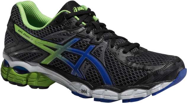 Asics Gel-flux 2 Black/blue/green - Asics Gel Fluk (700x600), Png Download