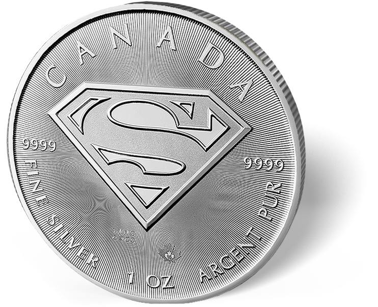 Picture Of 1 Oz Canadian Silver Superman - Silver Superman Bullion (800x650), Png Download