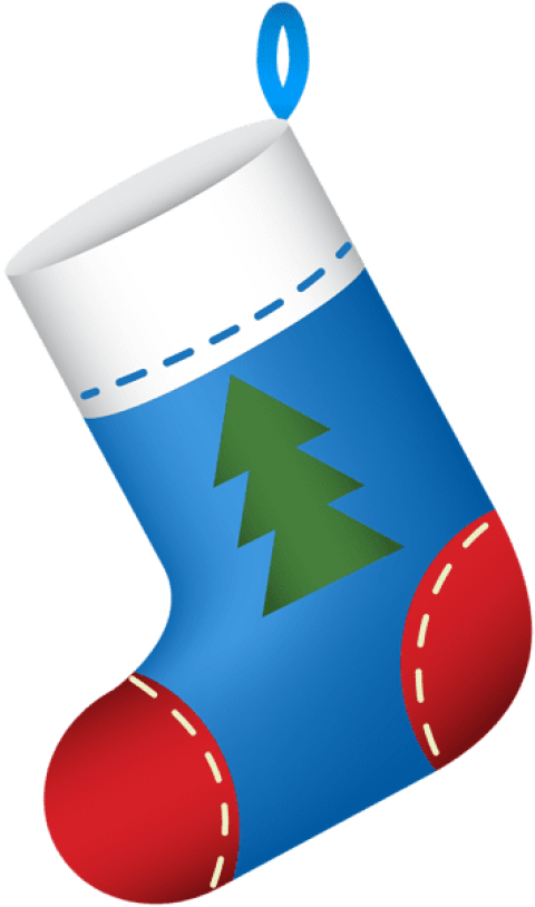 Christmas Stocking Blue Png Png - Green Christmas Socks Clipart (480x814), Png Download