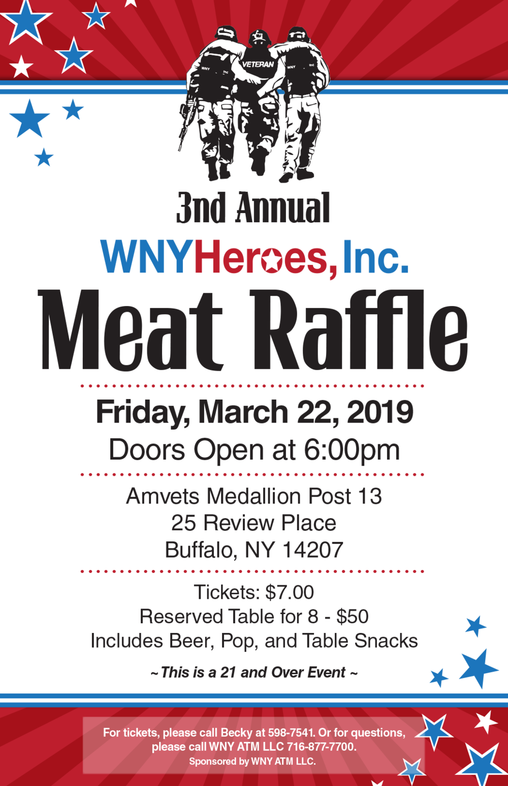 Wny Heroes Meat Raffle Posrer 1 17 19 - Poster (1000x1546), Png Download