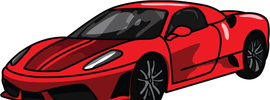 Life Car Style Ferrari - Sports Car Draw Png (960x350), Png Download