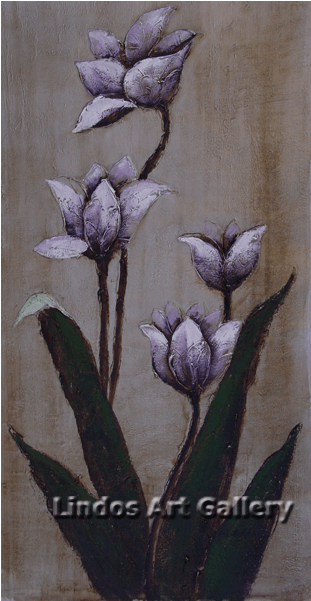 Modern Textured Purple Flowers Oil Painting - Crocus (600x600), Png Download