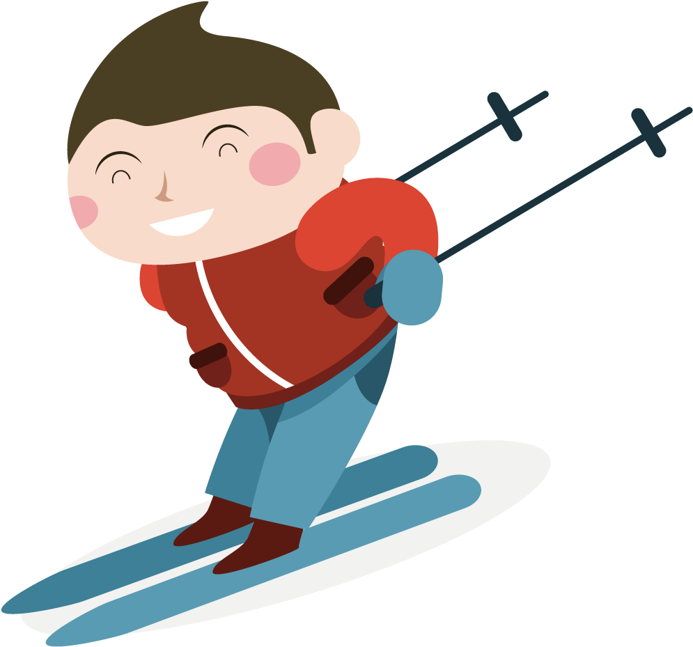 Skiing Child - Skiing Png Vector (1200x1200), Png Download