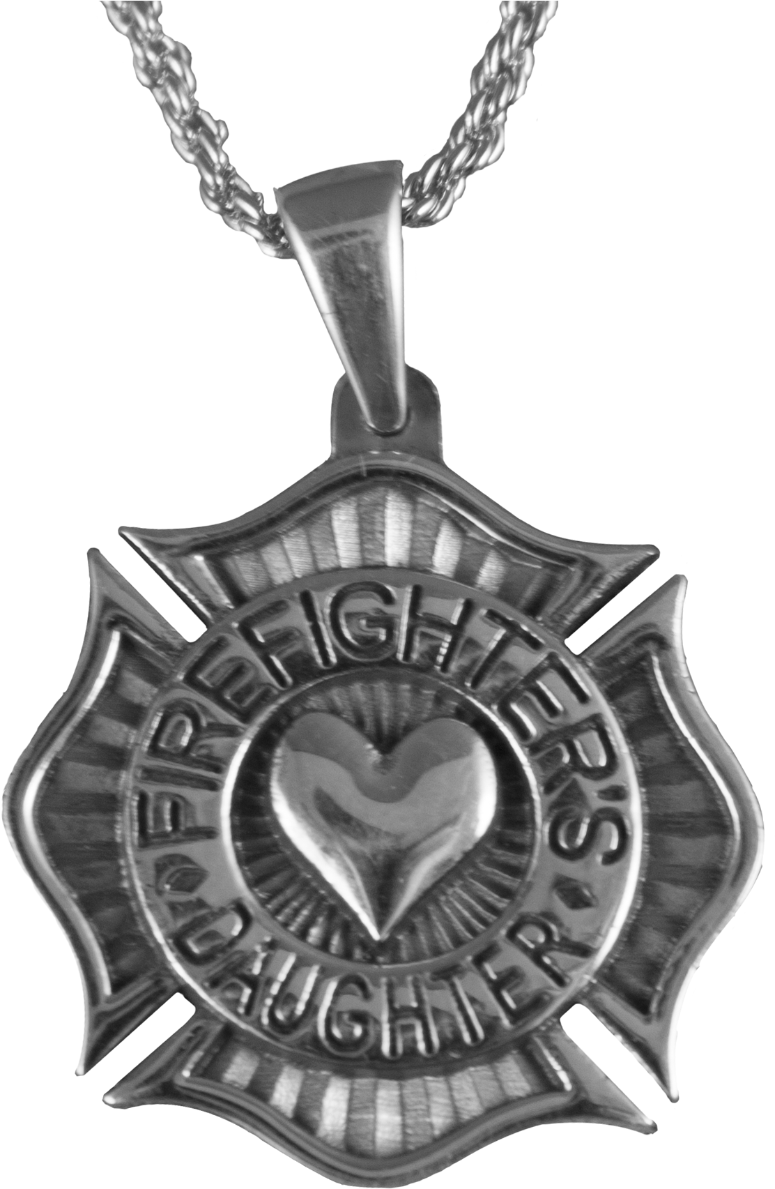 Firefighters Maltese Cross Necklace - Daughter Necklace Transparent Png (1111x1913), Png Download