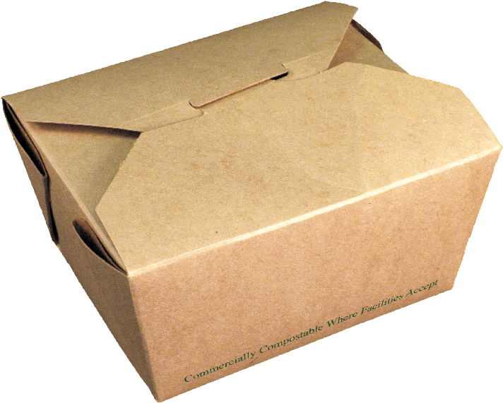 Fold Top Compostable Kraft Takeout Container 26 Oz - Take Out Box Png (800x800), Png Download