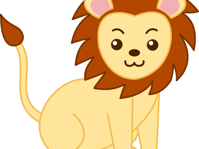 Lion Clipart Vector - Baby Animals Clipart Black And White (640x480), Png Download