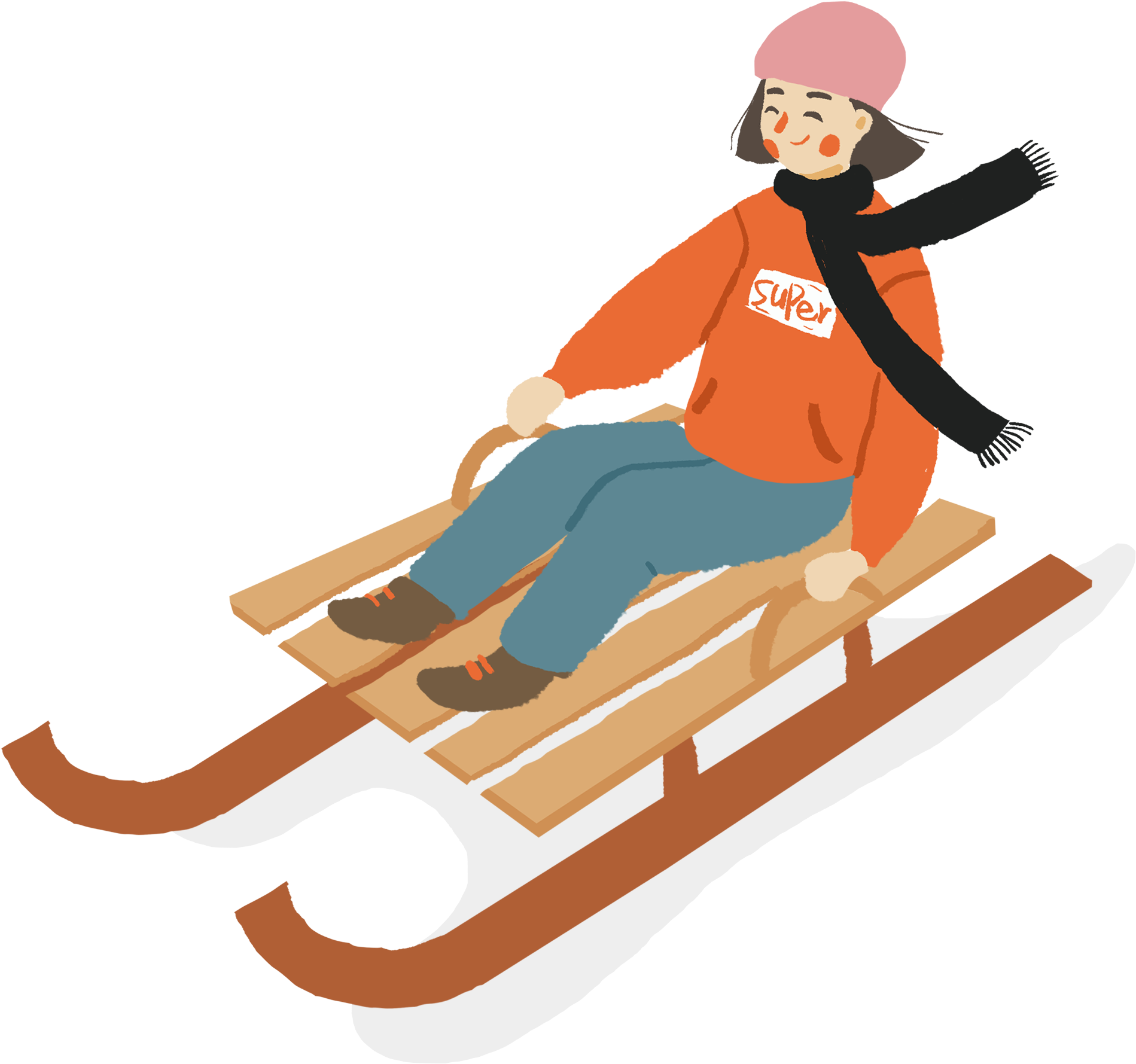 Fresh Cartoon Hand Drawn Girl Png And Psd - Cartoon (2000x2000), Png Download