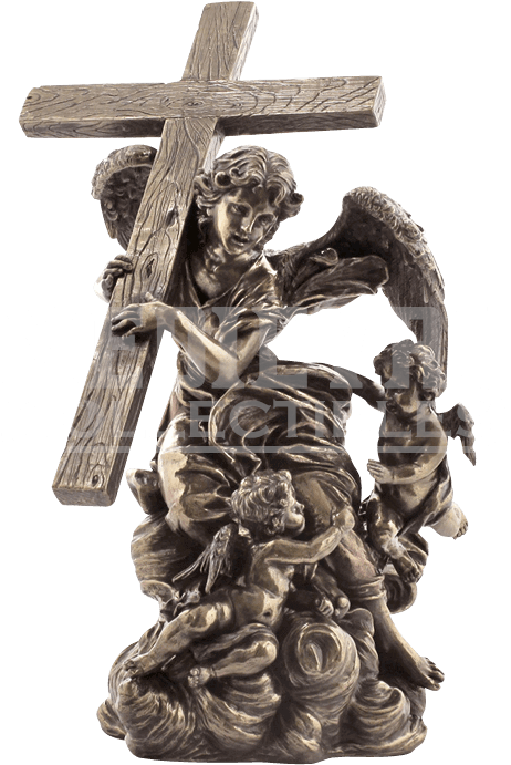 Angel Carrying Cross From Alaleona Chapel Statue - Sculpture (733x733), Png Download