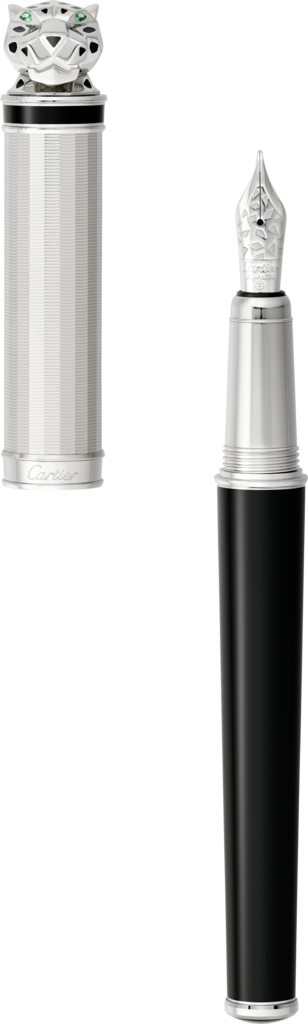 Exceptional Panthère Fountain Pen Sterling Silver, - Menagerie Exceptional Panthère Fountain Pen (308x1024), Png Download