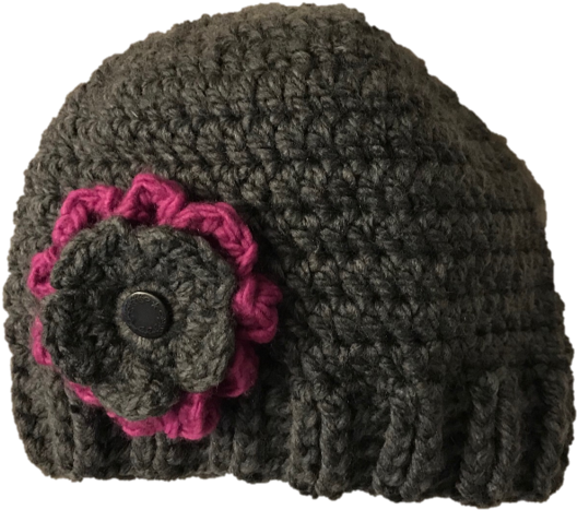 Hat W/ Interchangeable Flowers - Knit Cap (618x540), Png Download
