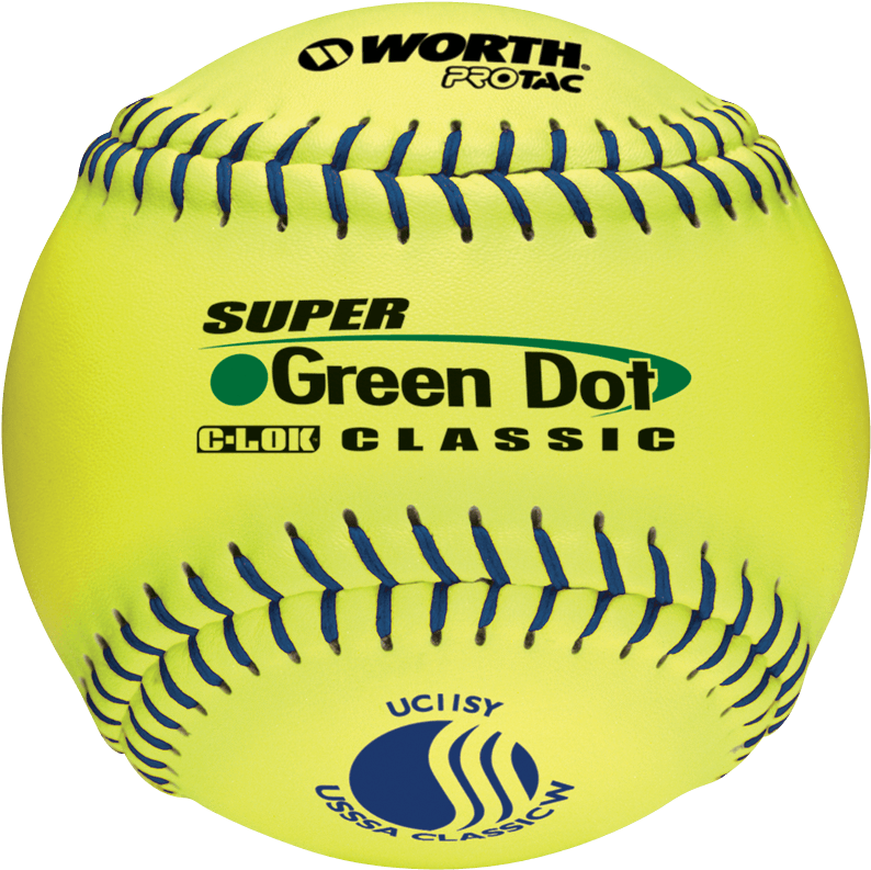 Worth 11" Usssa Super Green Dot Classic W Softballs - Dream Seam Softball Png (843x843), Png Download