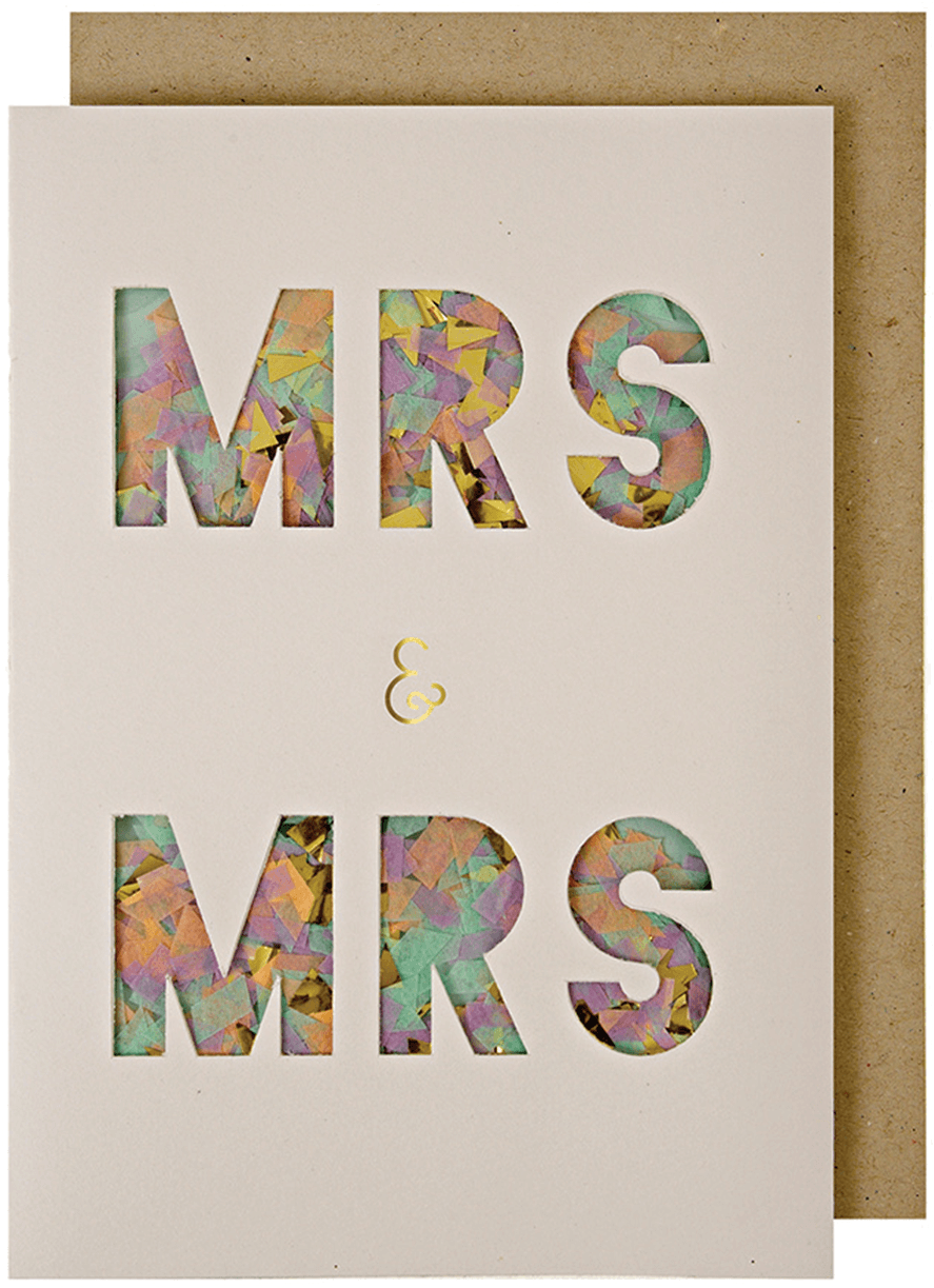 Mrs & Mrs Confetti Shaker Card - Number (1400x1400), Png Download
