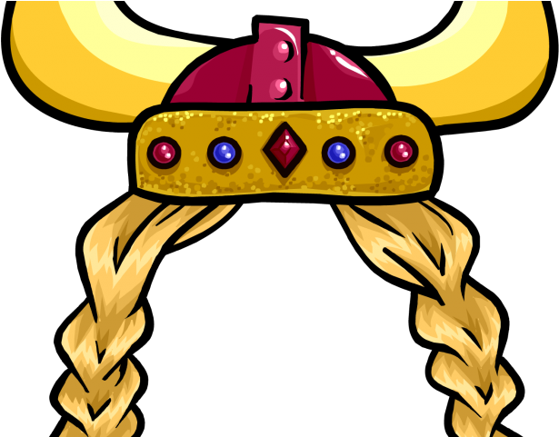 Viking Clipart Viking Hat - Cartoon Viking Helmet With Braids (640x480), Png Download