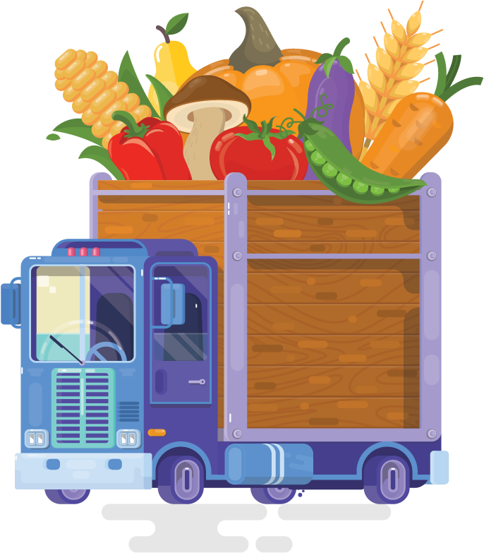 Calgary Food Bank Truck - Food Bank Cartoon (860x800), Png Download