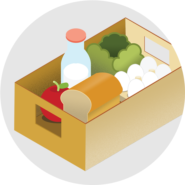 Join A Collective Kitchen, Food Box Or Bulk-buying - Cartoon Food Box (650x650), Png Download