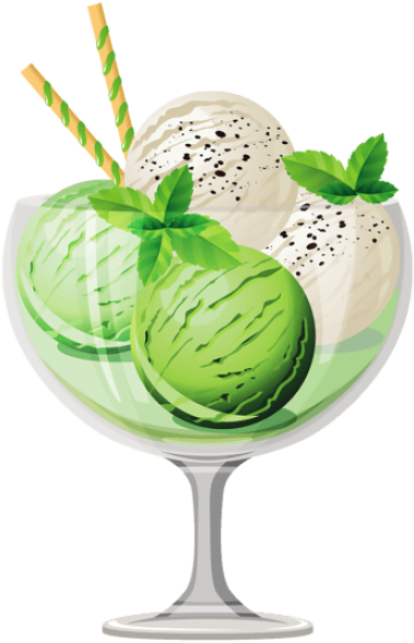 Download Transparent Mint Ice Cream Sundae Picture - Fruit Ice Cream Png (480x658), Png Download