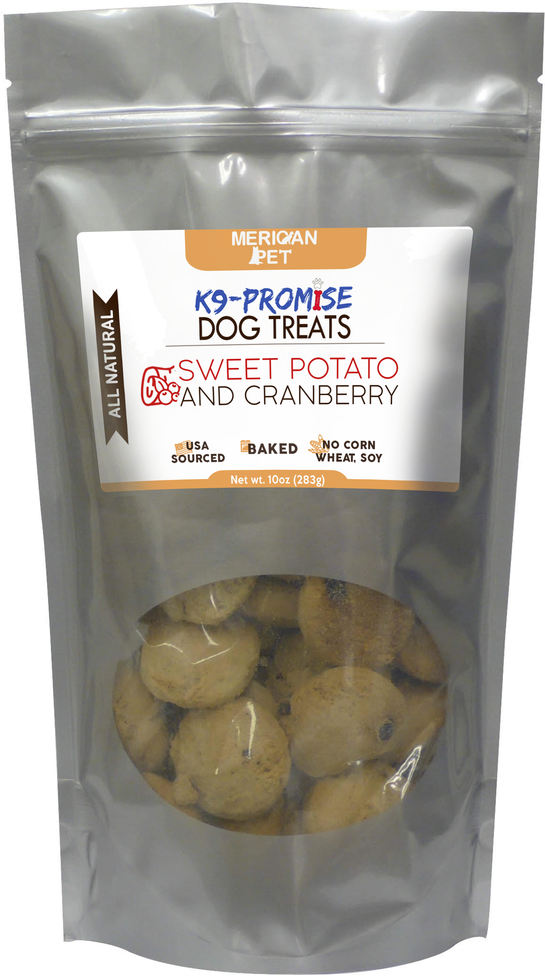 All Natural Grain Free Sweet Potato And Cranberry Bites - Bun (2737x3385), Png Download