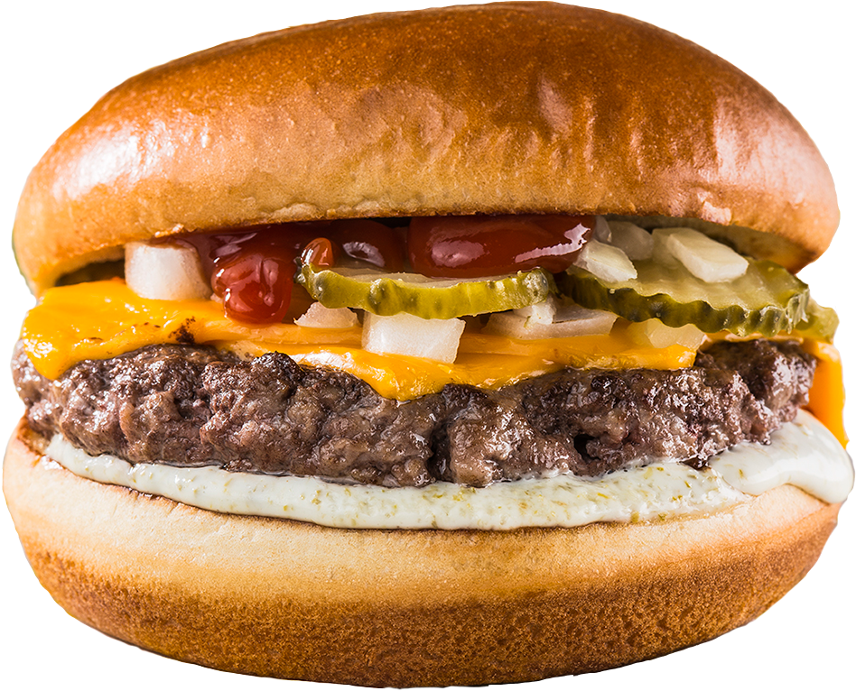 Imagen De La Hamburguesa Plain - Cheeseburger (993x993), Png Download