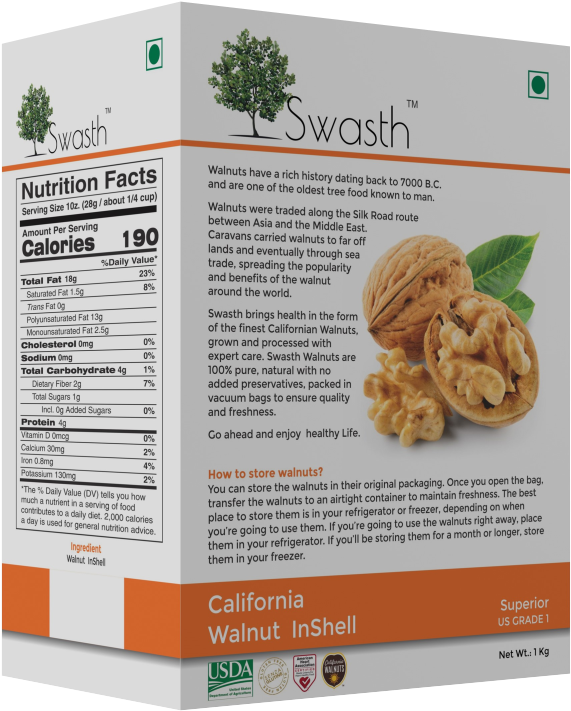 California Walnut Inshell 1kg - Fettuccine (600x900), Png Download