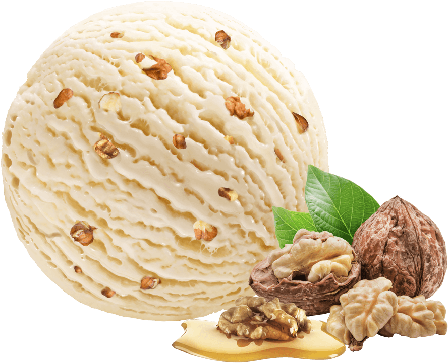 Maple Syrup Flavoured Ice Cream With Walnuts - Gelato (920x745), Png Download