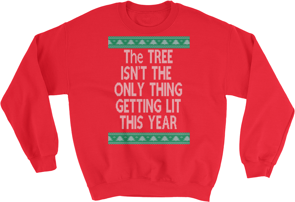 Lit Christmas - Sweatshirt (1000x1000), Png Download