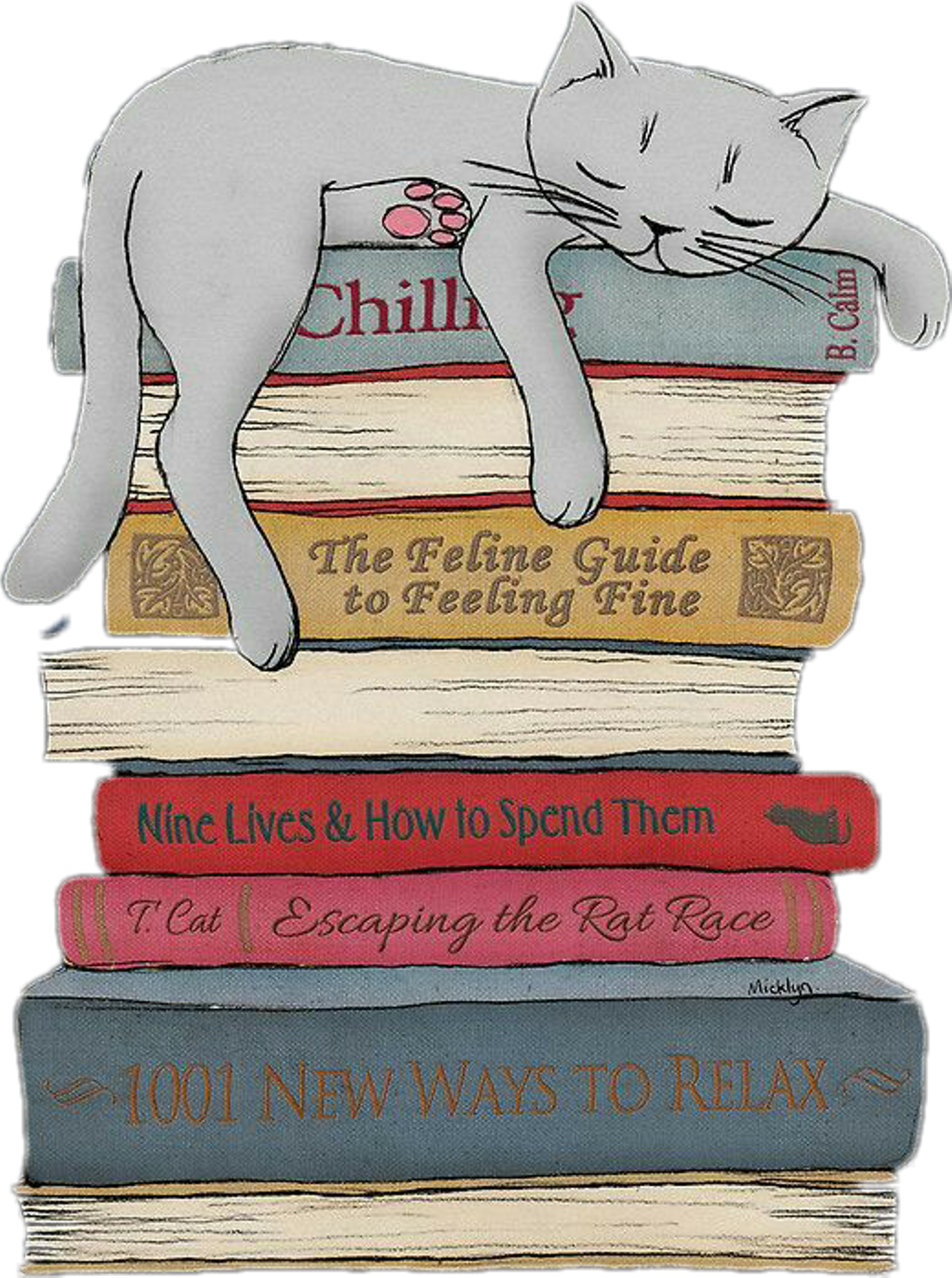 Cat Sticker - Chill Like A Cat (1024x1375), Png Download