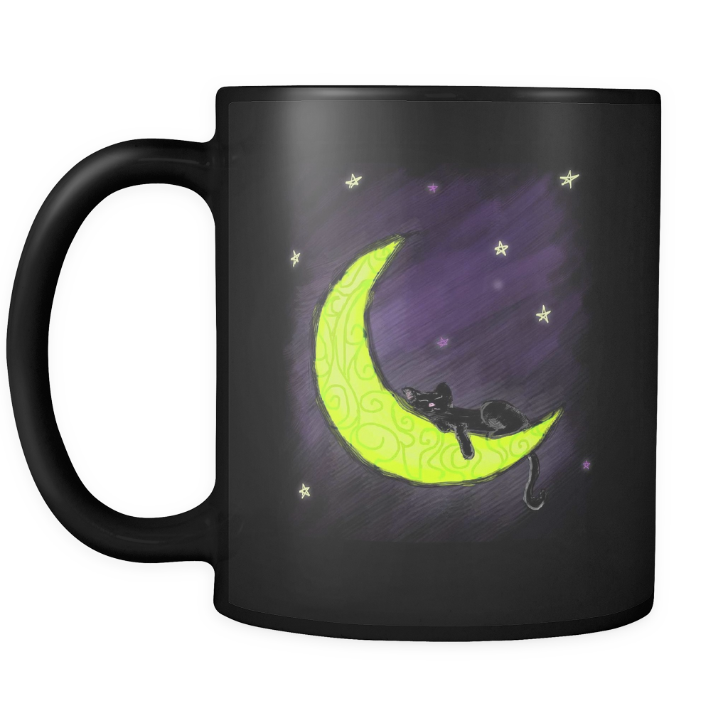 Cat Sleeping On The Moon Mug - Mug (1024x1024), Png Download