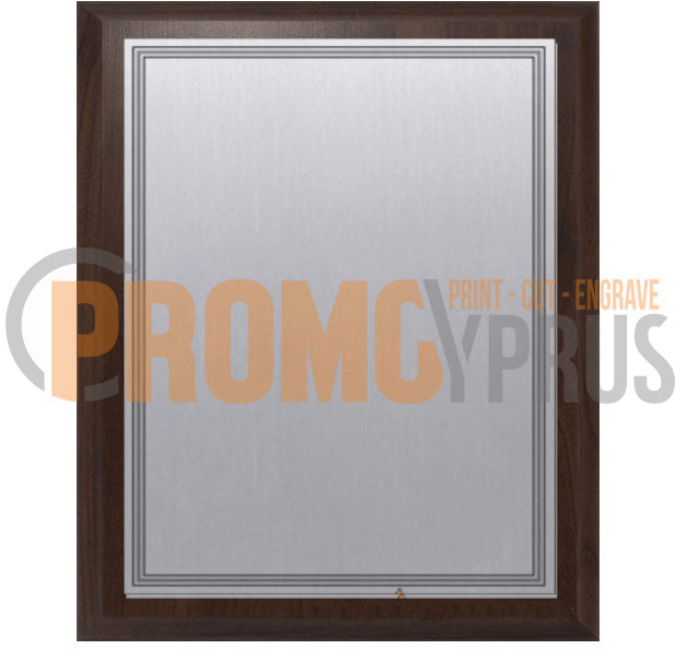 Wooden Plaque Silver Metal Plate - Picture Frame (700x800), Png Download