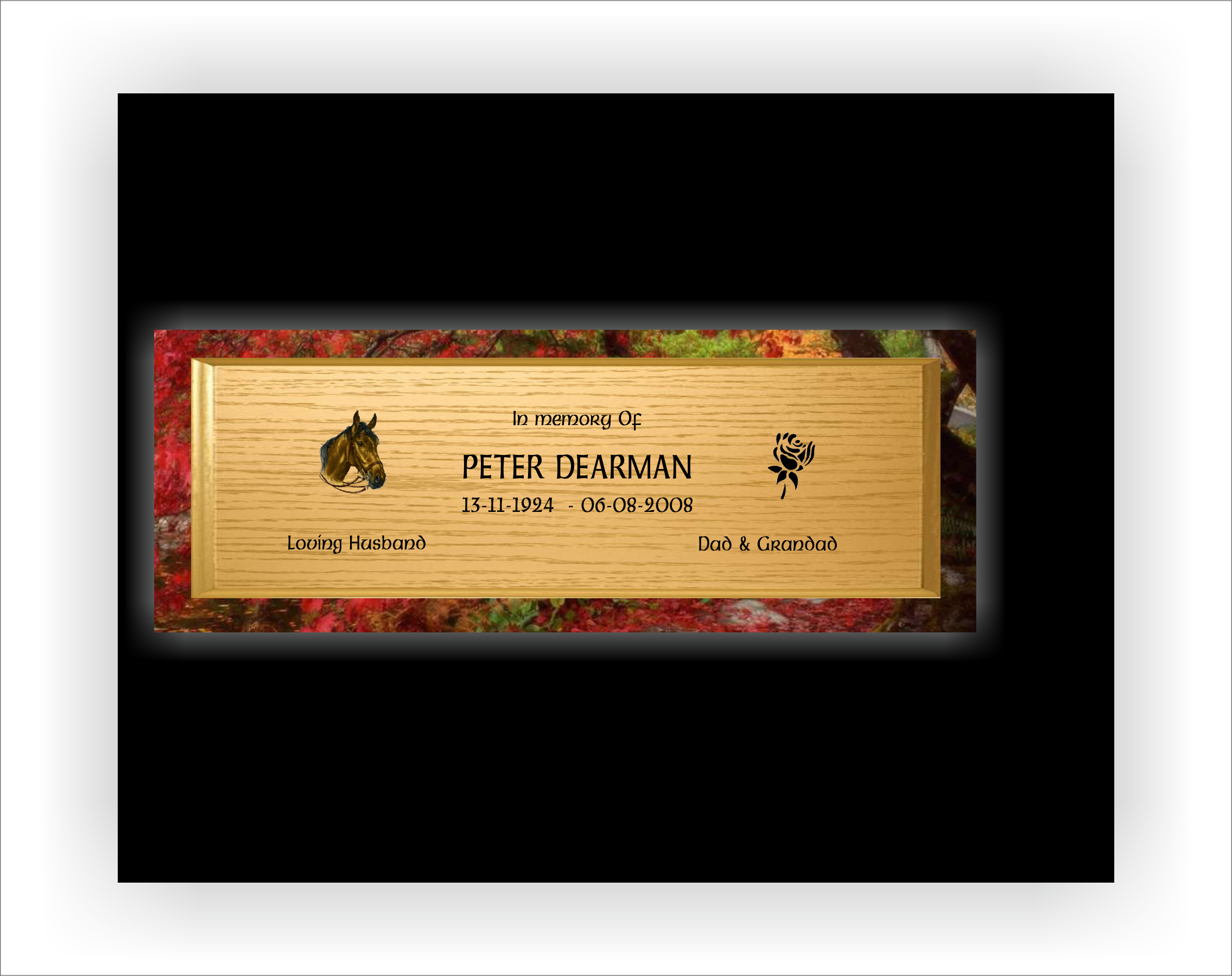 Oak Memorial Plaque 20" X 6" (2270x1798), Png Download