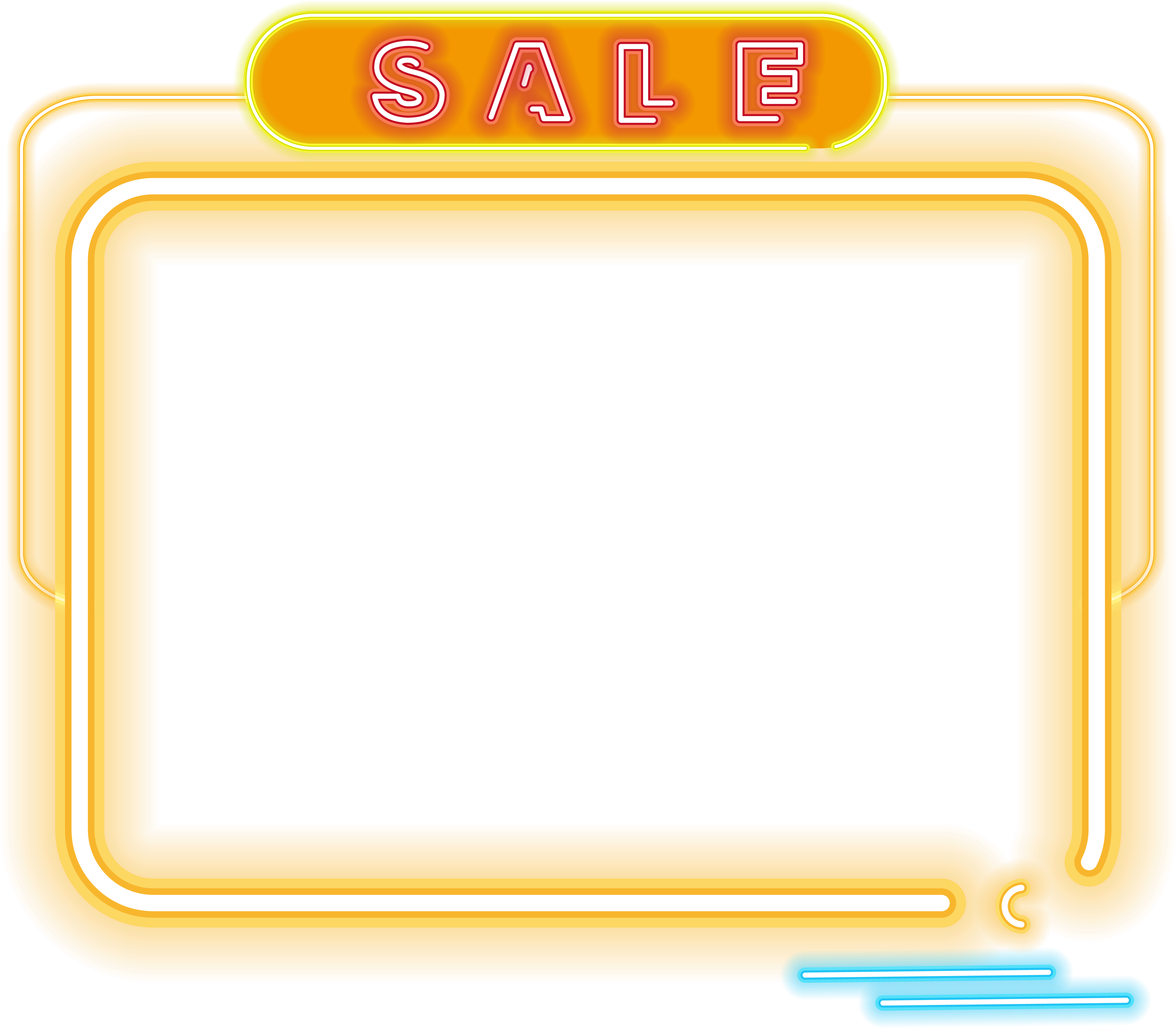E Commerce Neon Border Element Png And Vector Image (8334x8334), Png Download