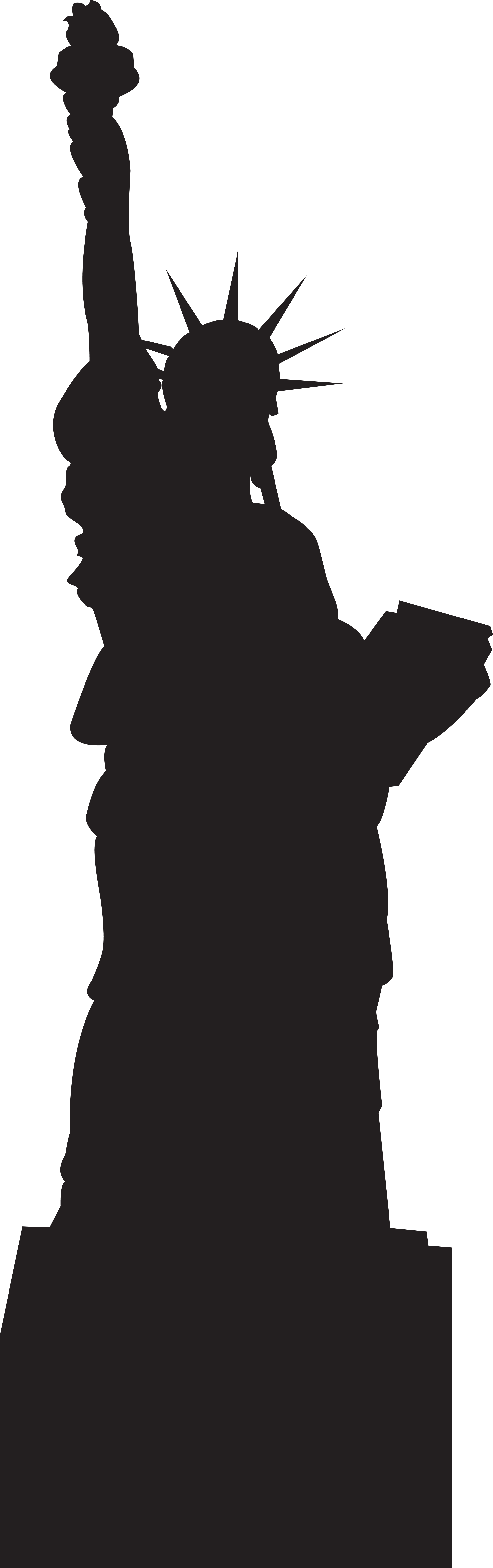 Statue Of Liberty Silhouette Clipart (2566x8000), Png Download