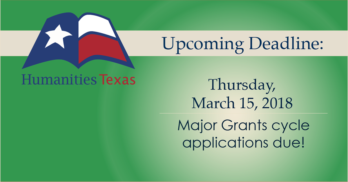 **upcoming Deadline** The Final Postmark Deadline For - Humanities Texas (1200x628), Png Download