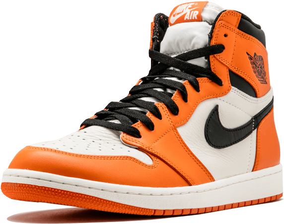 Air Jordan 1 Shattered Backboard - White And Orange Air Jordan 1 (1000x600), Png Download