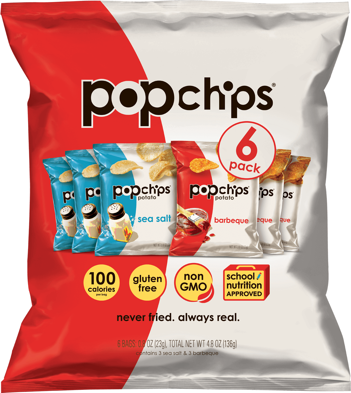Image If Popchips 6 Bags Multipack - Pop Chips (1200x1600), Png Download