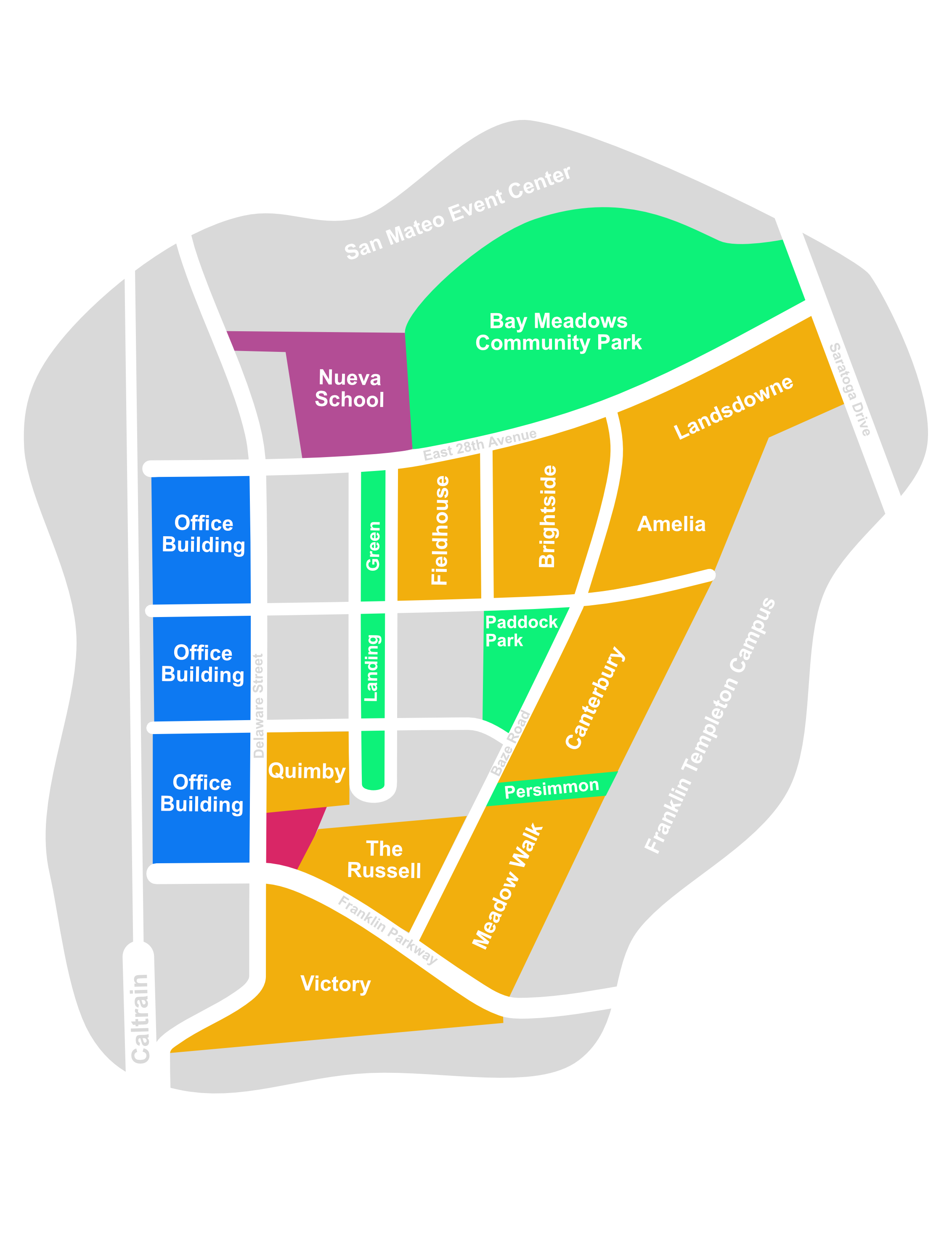Bay Meadows Areas Of Interest - Graphic Design (2550x3300), Png Download