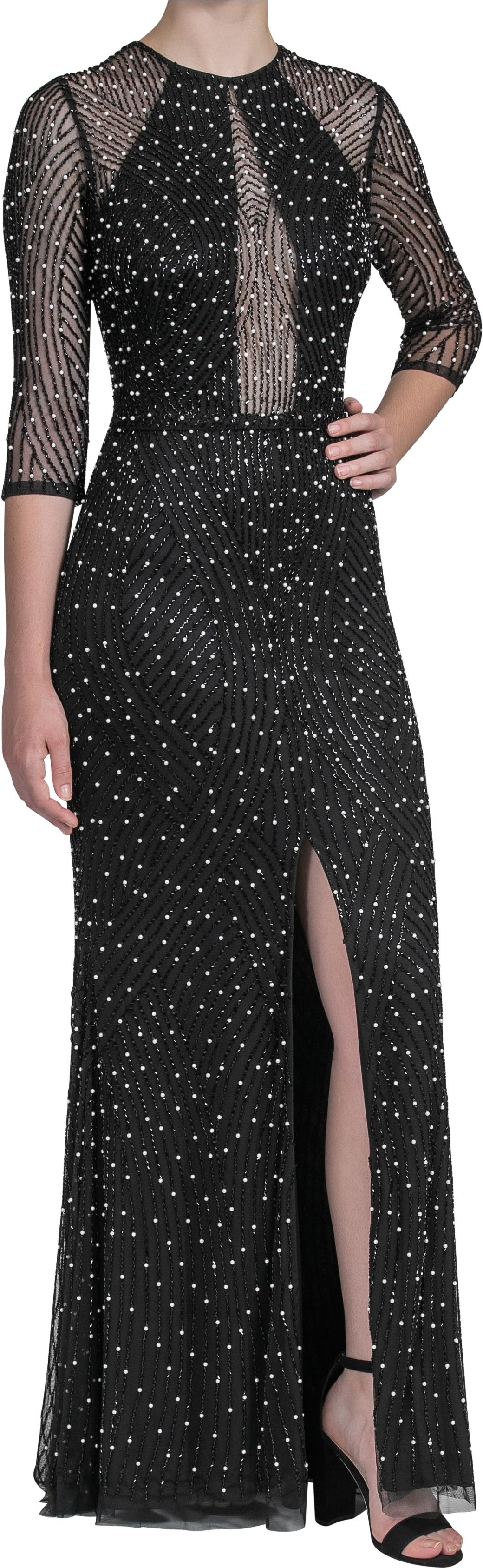 Black / Pearl White - Gown (2400x3600), Png Download